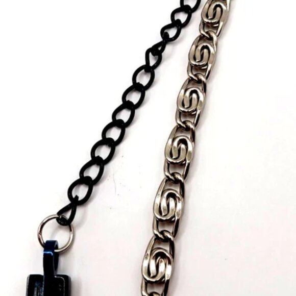 Mens Wallet Or Pants Single Layer With Black + Blue Metal Cross -20" - Picture 7 of 9